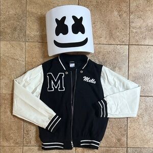 Kids Marshmallow Costume Jacket - Black and White